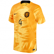 2022 World Cup Netherlands Home Jersey Virgil #4